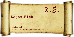Kajos Elek névjegykártya